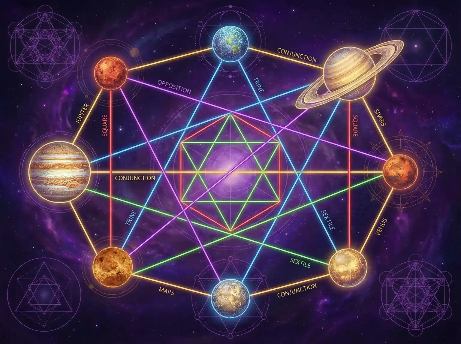 行星相位解读 - 生化危机诅咒 | 占星学进阶